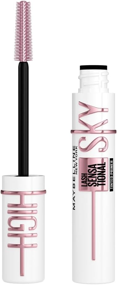 Maybelline New York Lash Sensational Sky High Mascara, Volumising & Lengthening Mascara, Washable Flake-Free Formula Infused with Bamboo Extract & Fibres, 7.2 ml, Shade: 01, Very Black