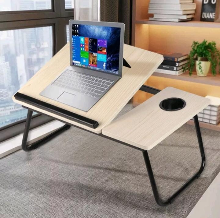 Laptop Desk, Laptop Bed Table with Foldable Legs & Cup Slot, Reading Holder Notebook Stand Breakfast Bed Tray Book Holder for Sofa, Bed, Terrace, Balcony foldable tray bed table sofa tray folding desk