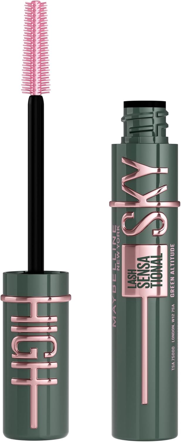 Maybelline New York Lash Sensational Sky High Mascara, Volumising & Lengthening Mascara, Washable Flake-Free Formula Infused with Bamboo Extract & Fibres, 7.2 ml, Shade: 01, Very Black