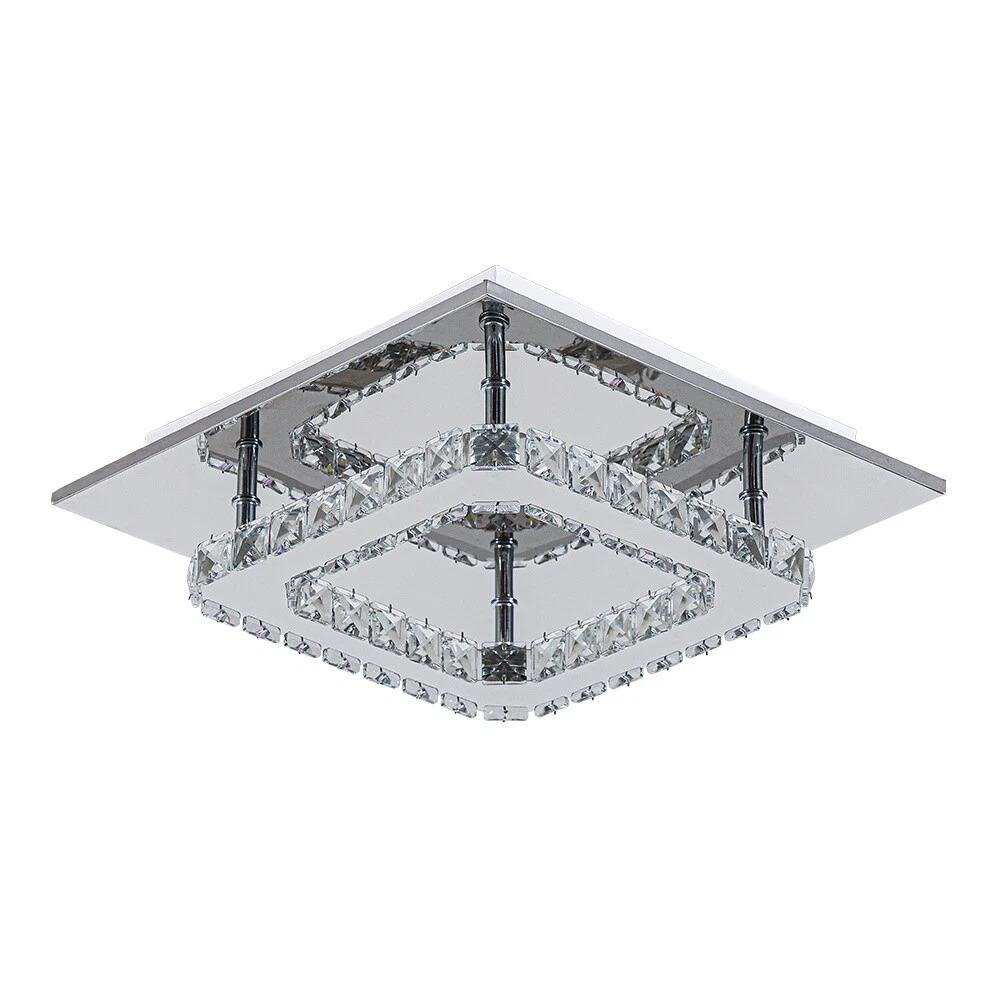 Square Ceiling Light Cool White LED Minimalist Lamp Living Bedroom Crystal Light