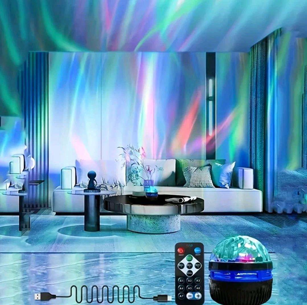 USB Galaxy Projector Aurora 5V Night Light 360° Rotating GB Colorful NightLights