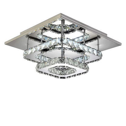 Square Ceiling Light Cool White LED Minimalist Lamp Living Bedroom Crystal Light