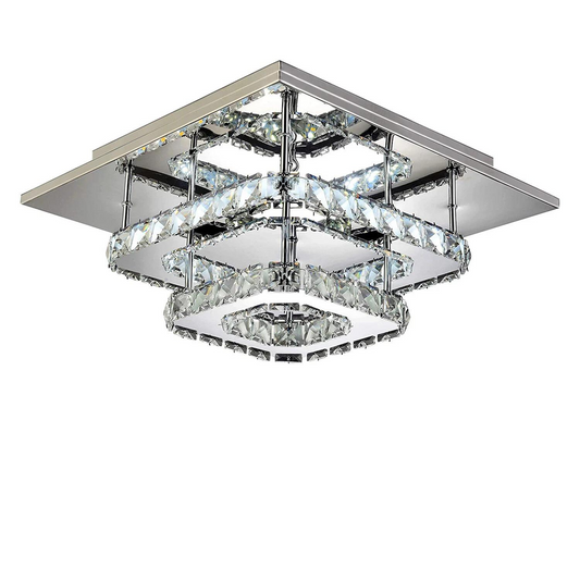 Square Ceiling Light Cool White LED Minimalist Lamp Living Bedroom Crystal Light
