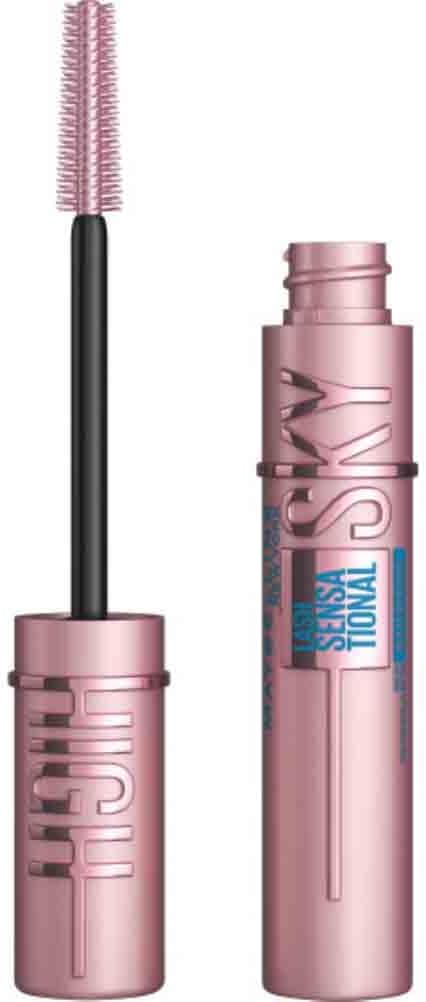 Maybelline New York Lash Sensational Sky High Mascara, Volumising & Lengthening Mascara, Washable Flake-Free Formula Infused with Bamboo Extract & Fibres, 7.2 ml, Shade: 01, Very Black