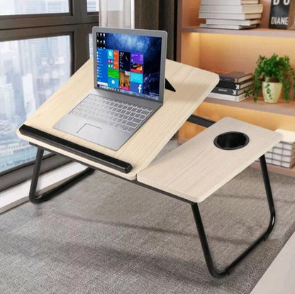 Laptop Desk, Laptop Bed Table with Foldable Legs & Cup Slot, Reading Holder Notebook Stand Breakfast Bed Tray Book Holder for Sofa, Bed, Terrace, Balcony foldable  tray bed  table sofa  tray folding  desk