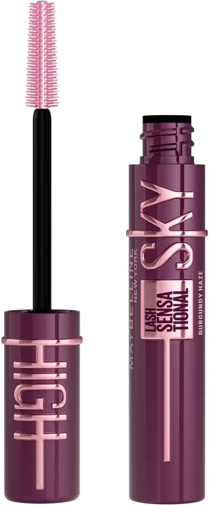 Maybelline New York Lash Sensational Sky High Mascara, Volumising & Lengthening Mascara, Washable Flake-Free Formula Infused with Bamboo Extract & Fibres, 7.2 ml, Shade: 01, Very Black