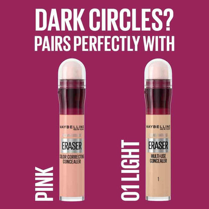 Maybelline Concealer Instant Anti Age Eraser Eye Concealer, Dark Circles and Blemish Concealer, Ultra Blendable Formula 01 Light
