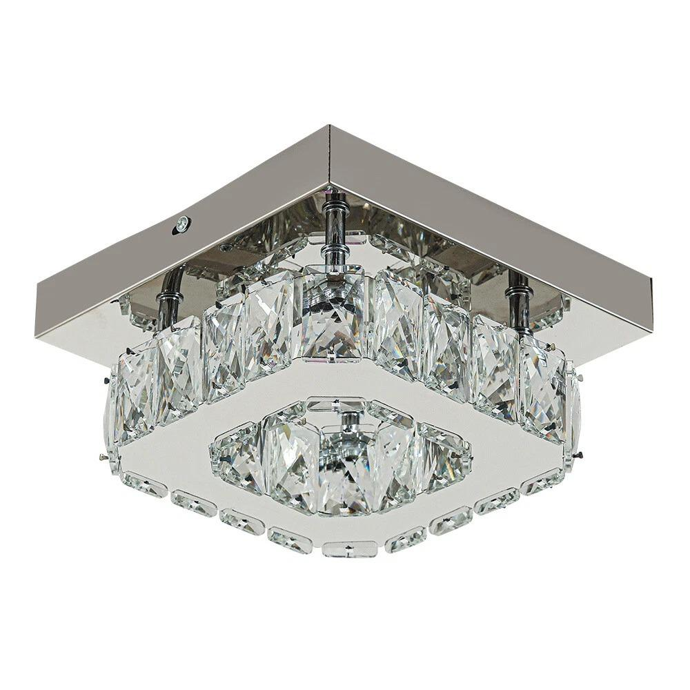 Square Ceiling Light Cool White LED Minimalist Lamp Living Bedroom Crystal Light