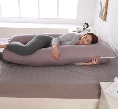 Pregnancy Pillow U-Shaped Maternity For Sleeping With Removable Cotton Cover