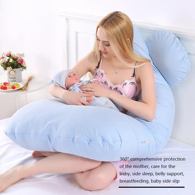 Pregnancy Pillow U-Shaped Maternity For Sleeping With Removable Cotton Cover