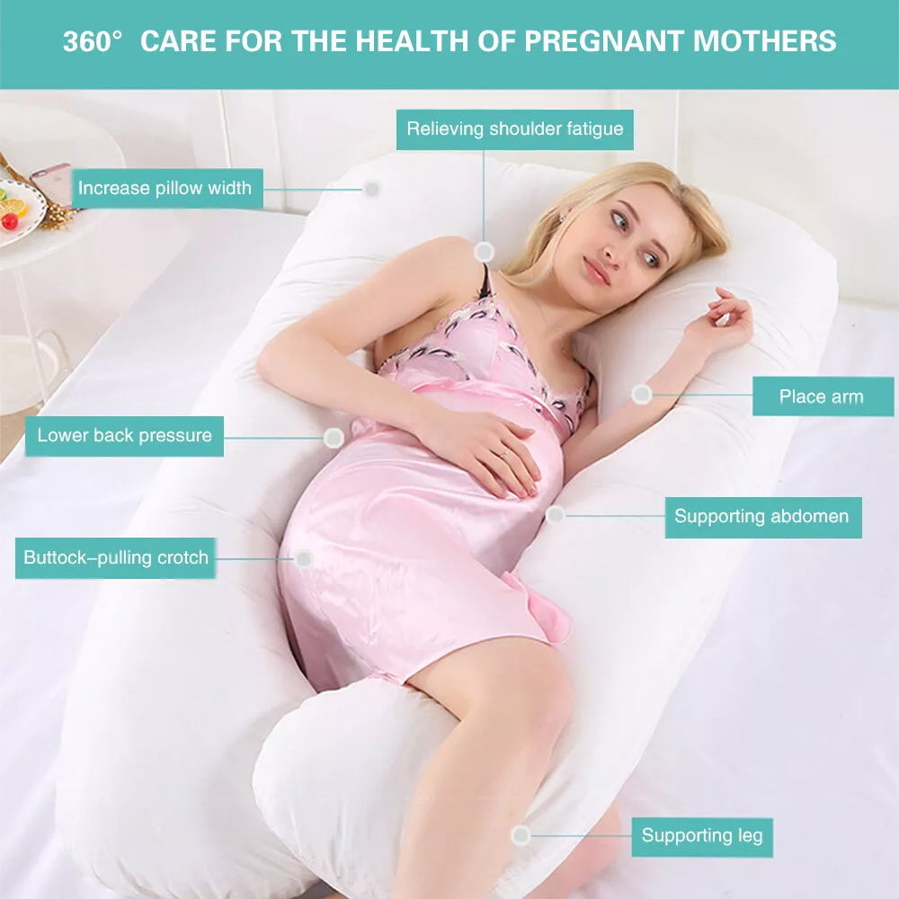 Pregnancy Pillow U-Shaped Maternity For Sleeping With Removable Cotton Cover