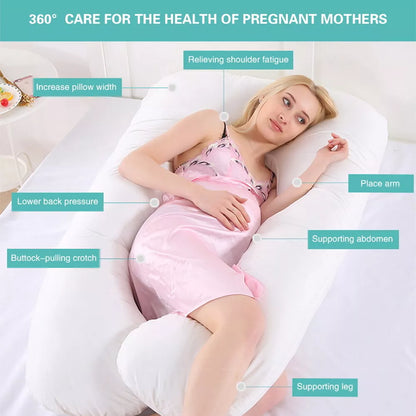 Pregnancy Pillow U-Shaped Maternity For Sleeping With Removable Cotton Cover