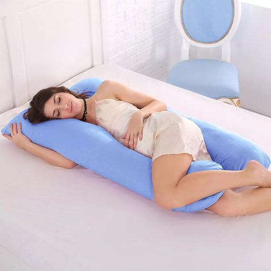10FT COMFORT U SHAPE PILLOW & COVER FULL TOTAL BODY PREGNANCY MATERNITY SUPPORT