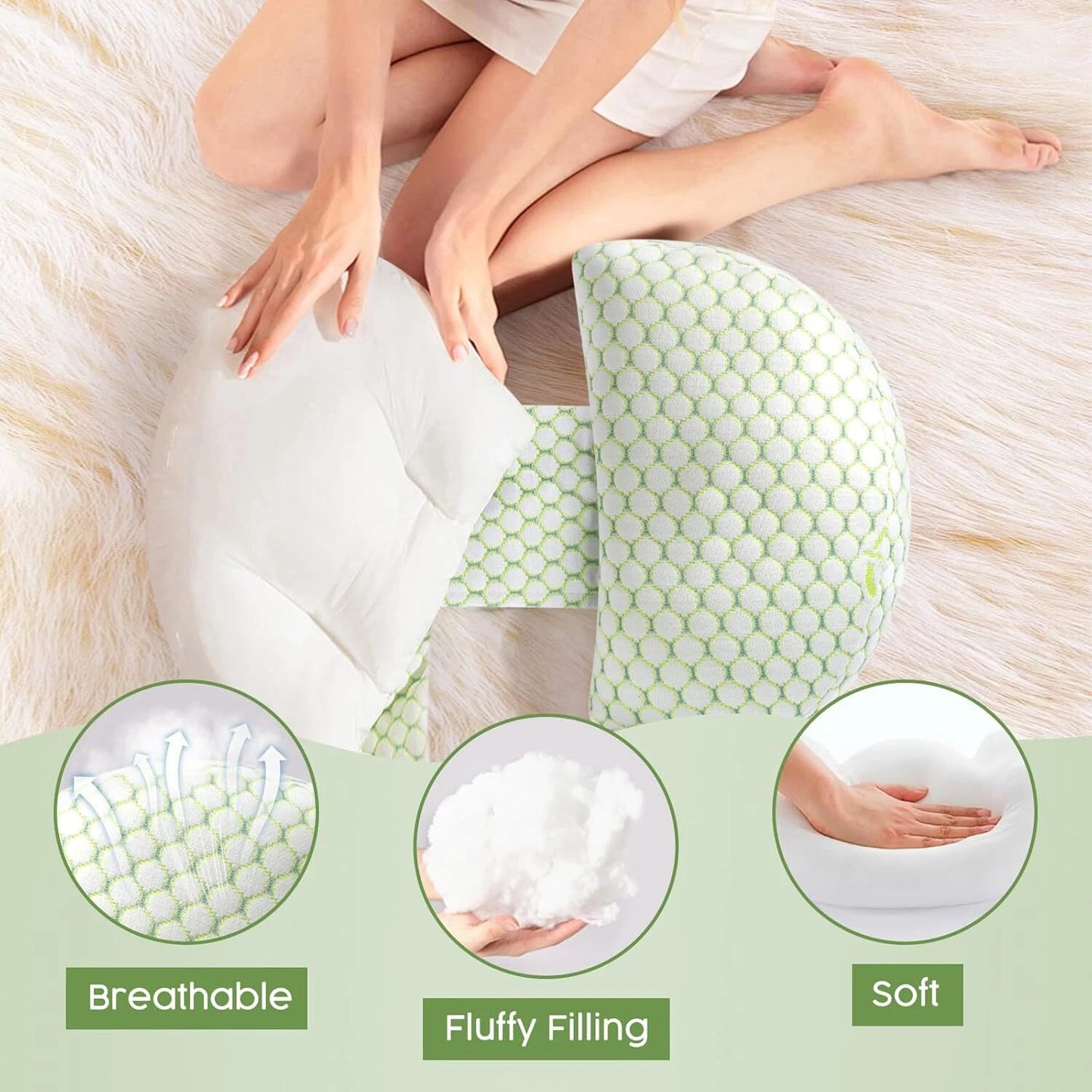 Pregnancy Pillow for Pregnant Women,Soft Pregnancy Body Pillow,Support