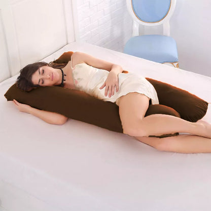 10FT COMFORT U SHAPE PILLOW & COVER FULL TOTAL BODY PREGNANCY MATERNITY SUPPORT